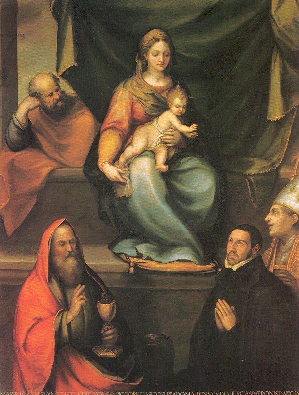 Prado, Blas del The Holy Family with Saints and the Master Alonso de Villegas China oil painting art